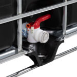275 Gallon Black IBC Tote, Standard Reconditioned, 2" Camlock Valve, Composite Pallet - Image 4