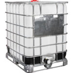 330 Gallon IBC Tote, Rebottled, UN Rated, 2" Camlock Valve, Steel/Composite Pallet