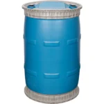 55 Gallon Blue Plastic Tight Head Drum, UN Rated, 2" Buttress Fittings