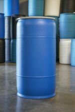 77 Gallon Plastic Barrel Top Drum (NEW) (Blue) — Lid & Lock