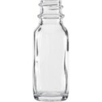 1/2 oz. Clear Boston Round Glass Bottle, 18mm 18-400
