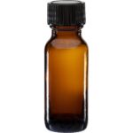 1/2 oz. Amber Boston Round Glass Bottle, 18mm 18-400 - Image 5