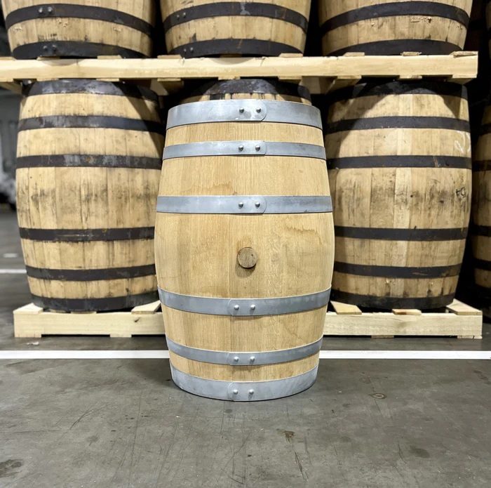 N11.jpg 30 gallon Burnt Church Bluffton Whiskey Barrel - Fresh Dumped, Once Used - Image 1