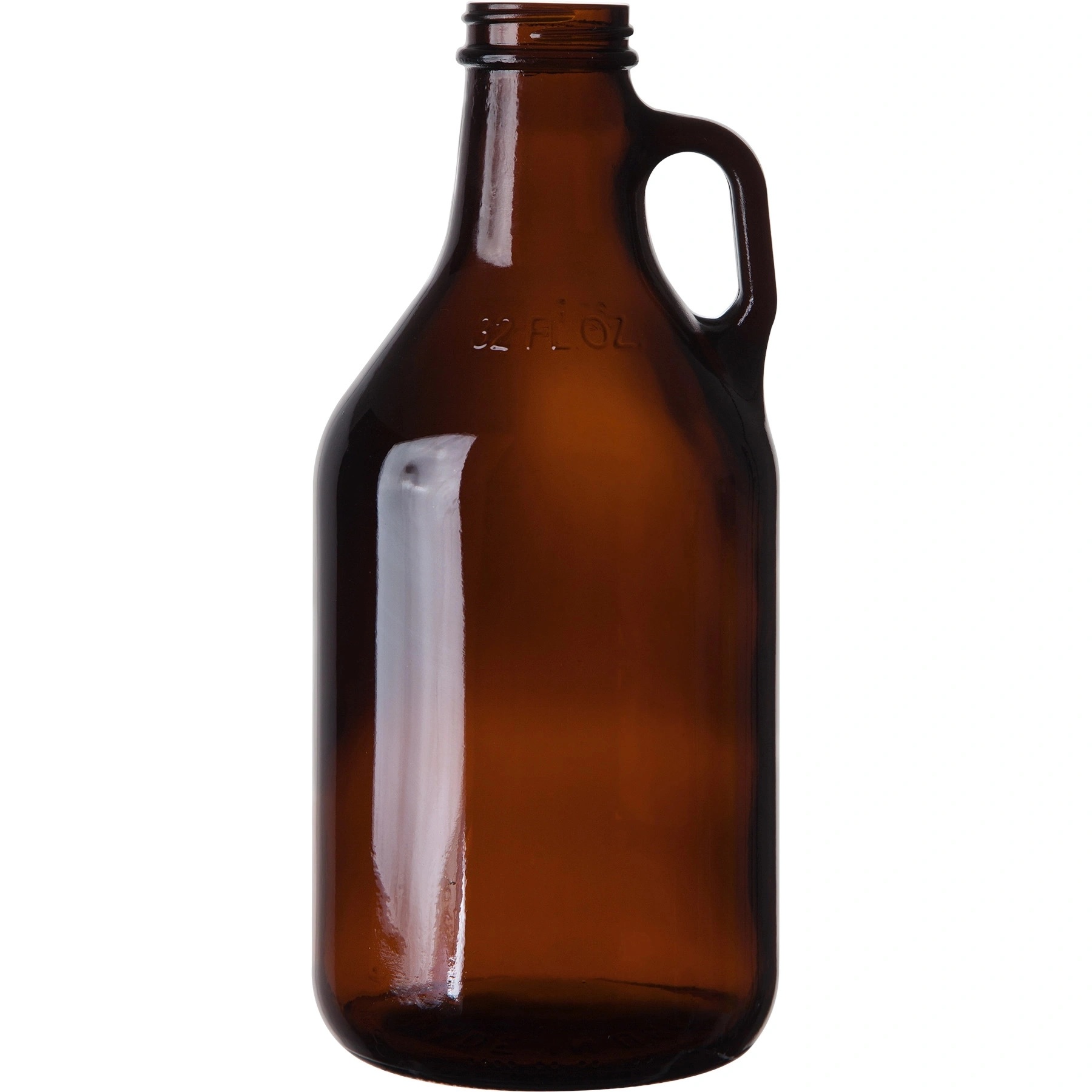 V1-2.jpg 32 oz. Amber Glass Beer Growler, 38mm 38-405 - Image 1