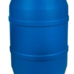 55 Gallon Plastic Poly Drum, Open Head, UN Rated, Bolt, Bungs - Blue